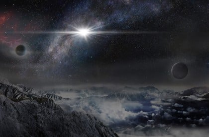 Galaksimiz dışı bir gezegenden görünüş canlandırması (Credit: Beijing Planetarium / Jin Ma)